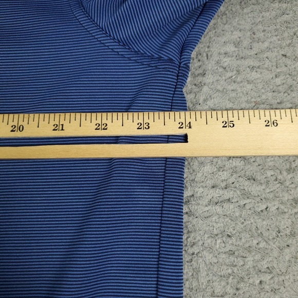 Callaway Polo Shirt Mens Large Blue Striped Opti Dri Fit Golf Short Sleeve - Picture 6 of 7